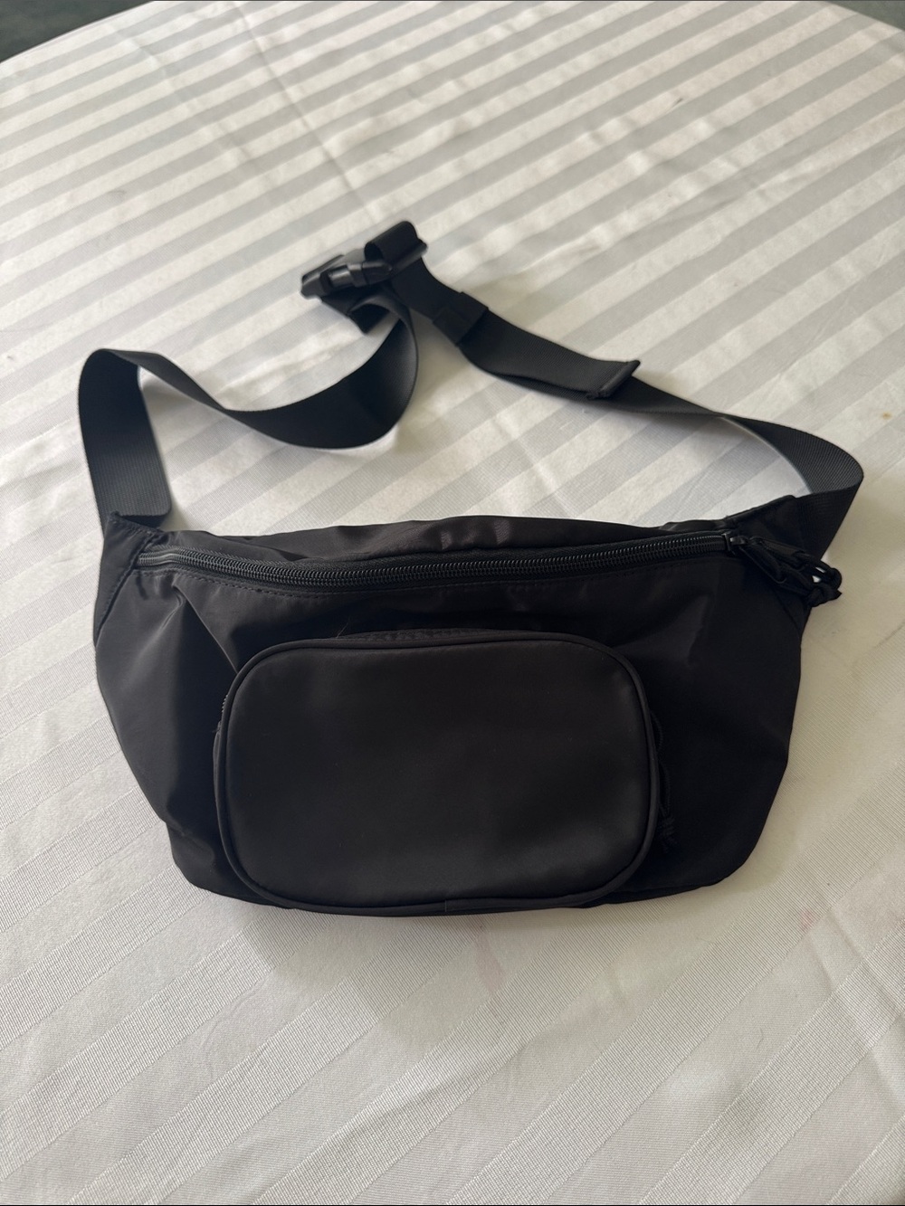 H&M Black Crossbody Waist bag with extra front pouch